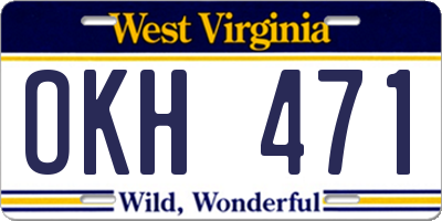 WV license plate OKH471