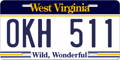 WV license plate OKH511