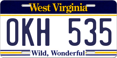 WV license plate OKH535