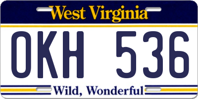 WV license plate OKH536
