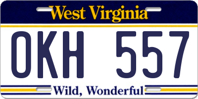 WV license plate OKH557