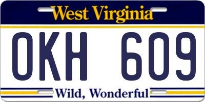 WV license plate OKH609