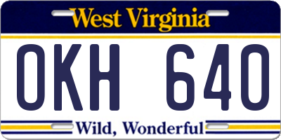 WV license plate OKH640
