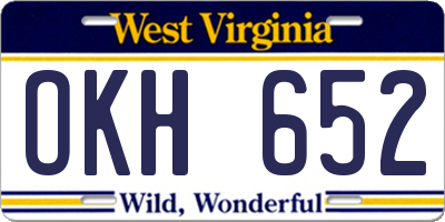 WV license plate OKH652