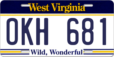 WV license plate OKH681