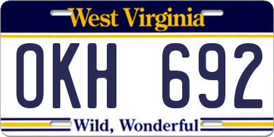 WV license plate OKH692