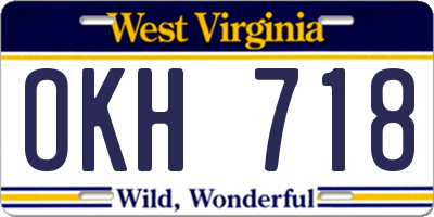 WV license plate OKH718