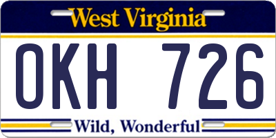 WV license plate OKH726