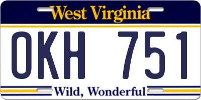 WV license plate OKH751