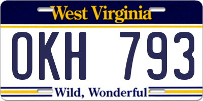 WV license plate OKH793
