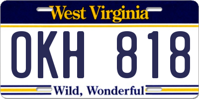 WV license plate OKH818