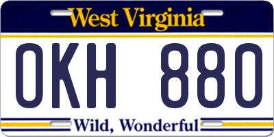 WV license plate OKH880
