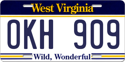 WV license plate OKH909