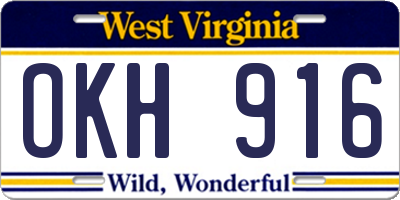 WV license plate OKH916