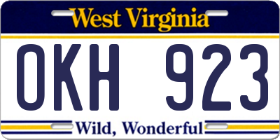 WV license plate OKH923