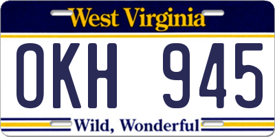 WV license plate OKH945