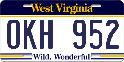 WV license plate OKH952