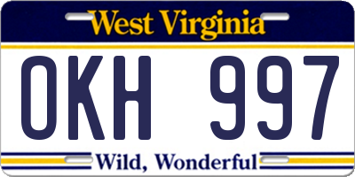 WV license plate OKH997