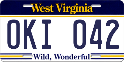 WV license plate OKI042