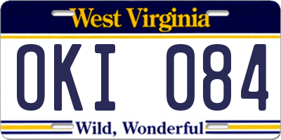 WV license plate OKI084
