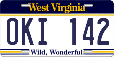 WV license plate OKI142
