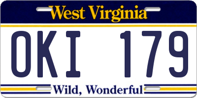WV license plate OKI179