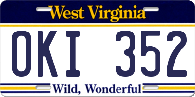 WV license plate OKI352