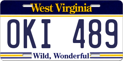 WV license plate OKI489