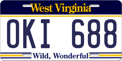 WV license plate OKI688