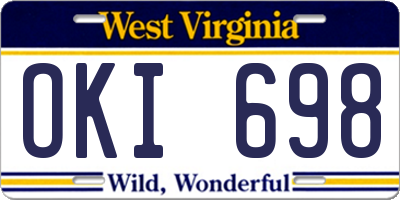 WV license plate OKI698