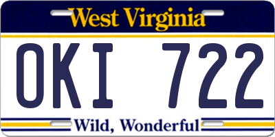 WV license plate OKI722