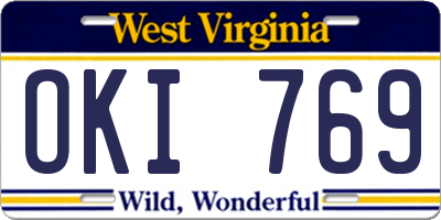 WV license plate OKI769