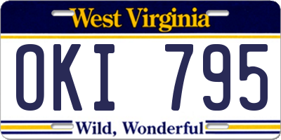 WV license plate OKI795