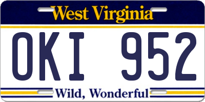 WV license plate OKI952