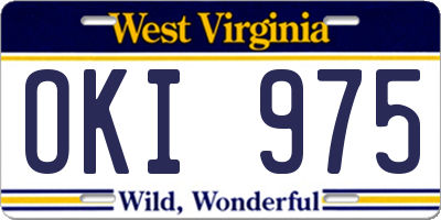 WV license plate OKI975
