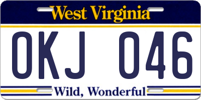 WV license plate OKJ046