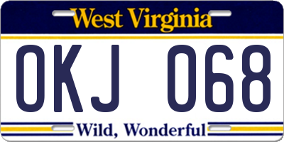 WV license plate OKJ068