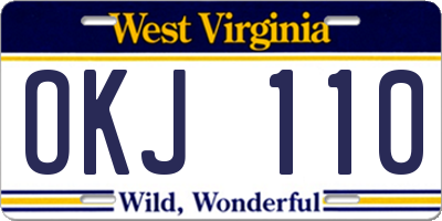 WV license plate OKJ110