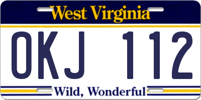 WV license plate OKJ112
