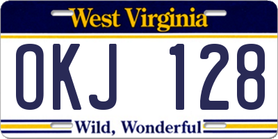 WV license plate OKJ128