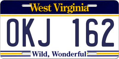 WV license plate OKJ162
