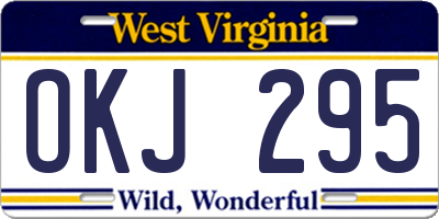 WV license plate OKJ295