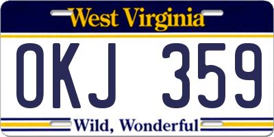 WV license plate OKJ359