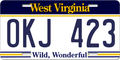WV license plate OKJ423