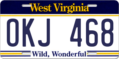 WV license plate OKJ468