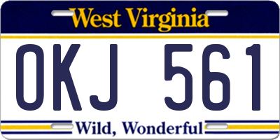 WV license plate OKJ561