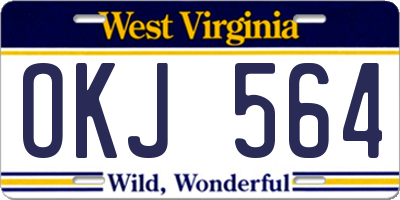 WV license plate OKJ564