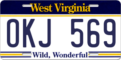WV license plate OKJ569