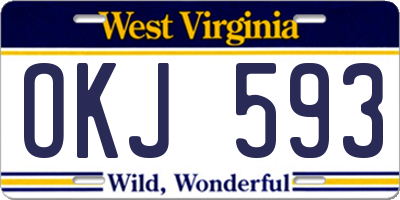 WV license plate OKJ593