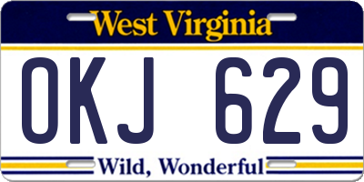WV license plate OKJ629